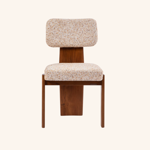 Contemporary <b>Teak</b> Wood Upholstered Dining <b>Chair</b> Fabric Seat Modern Minimalist Dining Furniture for Home Restaurant Cafe - Product Image 2