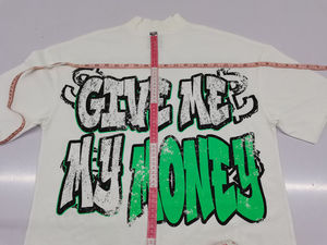 T-shirt OEM personnalisé de luxe à col rond, coupe oversize, effet vieilli, imprimé DTG, coupe carrée, graphique, 100% coton, manches courtes, streetwear - Product Image 4