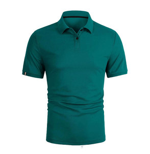 Manches courtes pour hommes de haute qualité pour T-Shirt respirant poche Design mode coton Polyester solide motif col montant - Product Image 2