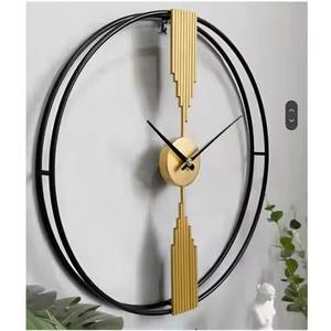 Horloge murale en fer élégant minimaliste antirouille enduit de poudre décor à la maison en métal avec affichage d'aiguille mariage - Product Image 5
