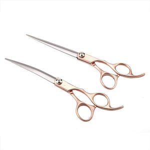 Tijeras elegantes de acero inoxidable para el cuidado del cabello, hoja afilada con acabado de espejo con tornillo ajustable, herramientas de aseo para mascotas - Product Image 5