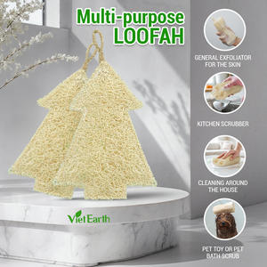 Esponja de lufa con forma de árbol de Navidad Esponjas de lufa naturales hechas a mano en Vietnam - Product Image 1