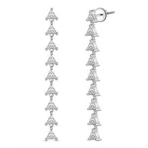 Boucles d'oreilles pendantes en cuivre et en laiton plaqué or religieux Trio à la mode classique avec perle Zircon pour les fêtes - Product Image 2