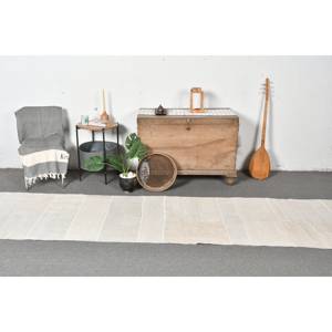 Tapis Turc Vintage 27x125ft Minimaliste Beige Chef-d 'œuvre Grande Surface Laine Patchwork Abstrait Rectangle Latex Couloir Chambre - Product Image 1