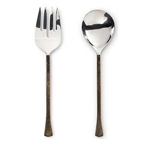 เซิร์ฟเวอร์สลัดสุดหรู,ชุดช้อนและส้อมอุปกรณ์บนโต๊ะอาหารโลหะใหม่ล่าสุดสำหรับเสิร์ฟสลัดทองแดงชนบท - Product Image 3