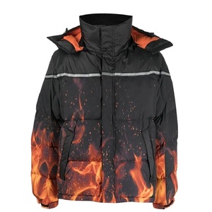 เสื้อโค้ทปลาปักเป้าพิมพ์ลายไฟสำหรับฤดูหนาวใส่ได้ทั้งชายและหญิงผ้าถักสำหรับตกแต่งกระเป๋า - Product Image 6