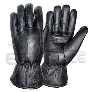 Gants en cuir pour hommes, mode de luxe, noir, doigts entiers, doublure douce, fournisseur OEM personnalisé, grande taille, gants d'hiver - Product Image 1