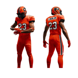 Maillot de football 100% polyester personnalisé à séchage rapide uniforme de football numéro motif ensembles d'équipes de football américain personnalisés en usine - Product Image 1