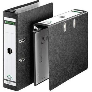 Leitz 80mm DIN A4 Hanging <b>File</b> Folder Recycled Black Hardboard Durable Organization Tool - Product Image 1