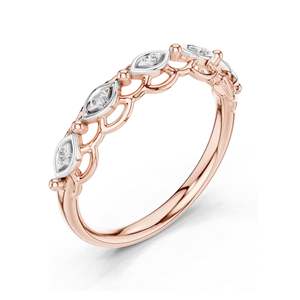 Bague en diamant de laboratoire marquise 0,06 CT pour femme, clarté VVS-VS EF, or 18 carats, 14 carats, 10 carats et argent 925, or rose, or jaune, or blanc - Product Image 4