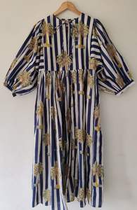 Robe mi-longue, Mini robe, robe longue à imprimé bloc de palmier, col profond avec ficelle - Product Image 6