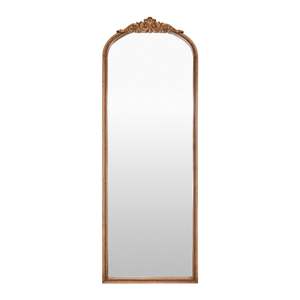 Antique Standing Arch Floor <b>Mirror</b> With Decorative <b>Gold</b> Frame For Luxury Home Decor Accent Piece - Product Image 1