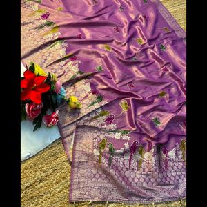 ผ้าโปร่งบางสำหรับผู้หญิงผ้าทอส่าหรีผ้าไหมทอจากผู้ผลิตแฟชั่น - Product Image 5