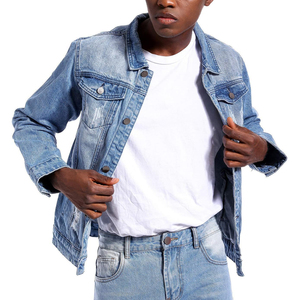 New Arrival Custom Logo Denim Jacket Designer Casual Cotton Jacket Denim Coats OEM Male Best Quality Denim Jackets for <b>Boys</b> - Product Image 4