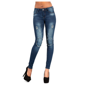 กางเกงยีนส์สกินนี่สำหรับผู้หญิงกางเกงยีนส์ซักวินเทจสไตล์ใหม่ราคาถูก - Product Image 3