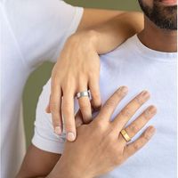 2pcs Bague Spinner pour hommes pour le soulagement de l'anxiété en acier inoxydable noir et or Bague d'anxiété Fidget Anneaux pour hommes avec plusieurs