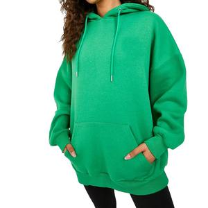 Última Llegada de Invierno 2024, Sudaderas con Capucha Extra Grandes de Color Verde Oscuro para Mujer, 100% Algodón, Ecológicas, Personalizables, Básicas - Product Image 1