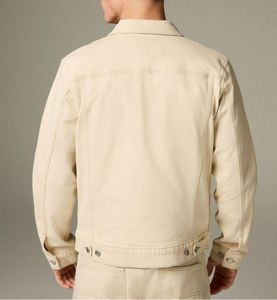 Latest Mens Denim Jacket Full Sleeve <b>Light</b> Wash Jeans Jacket Casual Streetwear High Street Fashion Slim Fit Regular Front Fleece - Product Image 2