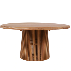 Elegante mesa de comedor de madera de teca maciza, cesta convertible con patas hechas a mano para interiores rústicos bohemios modernos para el hogar y el hotel - Product Image 1
