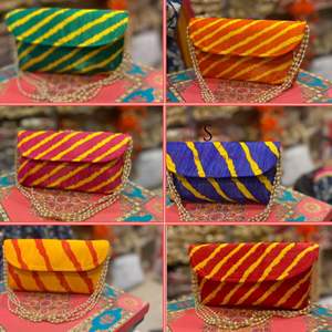 Nouveauté 2025 Sac à main de créateur multicolore imprimé Lahriya & Patola avec poignées en perles Sacs brodés pour la décoration de la maison - Product Image 2