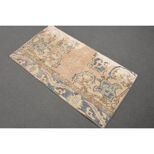 Alfombra Turca Vintage, Alfombra Pequeña de 2.1x3.9 pies, Alfombra con Estampado Animal Azul - Product Image 2