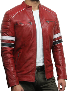 2025 chaqueta de cuero para hombre para motorista desgastado piel de cordero genuina Material de alta calidad Parka chaqueta hombres - Product Image 5
