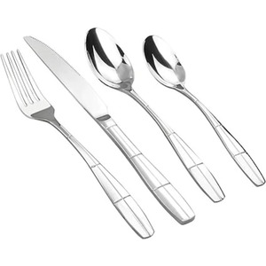 Juego de 5 Cubiertos de Acero Inoxidable Ideal para Cocina, Cubiertos con Acabado Chapado en Color Plateado, Mango Impreso a Mano - Product Image 5