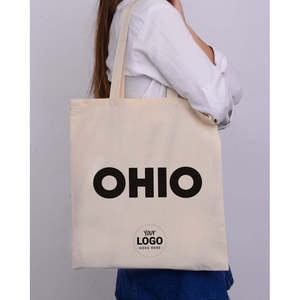 Sac fourre-tout en cuir véritable Ohio avec doublure en coton, motif drapeau de l'État, fermeture éclair - pour toutes les saisons - Product Image 2