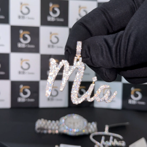 Diamant de laboratoire taille brillant VVS Moissanite certifié IGI, style glacé, bijoux RB Gems, pendentif classique plaqué or unisexe - Product Image 5