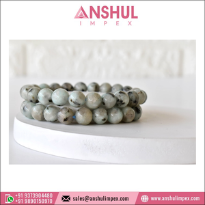 Superb-pulsera de cuentas de Color blanco, piedra preciosa redonda de jaspe Kiwi curativo, de mejor proveedor - Product Image 1