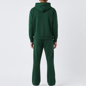 Ensemble de survêtement pour homme de haute qualité, poids lourd, couleur unie, 2 pièces, respirant, pantalon de survêtement à jambe droite et sweat-shirt à capuche - Product Image 2