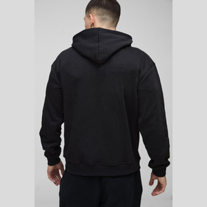 Pull à capuche pour homme en coton gris surdimensionné de haute qualité Logo personnalisé brodé Streetwear Doublure de poche kangourou Polaire thermique - Product Image 4