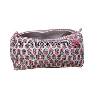 Indian Handmade Cotton Tassel Zipper Closure Waterproof Cosmetics Pouch <b>Bags</b> Travel <b>Makeup</b> <b>Bag</b> <b>Large</b>/Small Capacity - Product Image 1