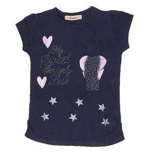 Girls Half Sleeve Fancy T-Shirt - Navy Blue - Product Image 1