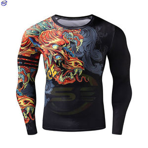 2025 nueva llegada de los hombres de alta calidad de compresión MMA Rash Guard de secado rápido transpirable Anti-UV con UPF50 sublimación impresa - Product Image 1