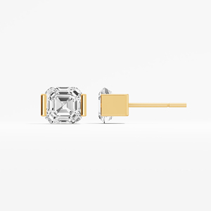 Boucles d'oreilles solitaires luxueuses en moissanite taille Asscher de 2,04 carats, plaquées rhodium, certifiées, fabriquées à la main en argent sterling 925 - Product Image 2