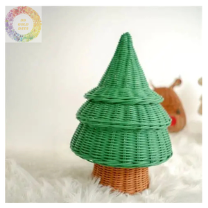 Cloches en rotin faites à la main pour la décoration de Noël et l'emballage de cadeaux de vacances sur le thème naturel - Product Image 6