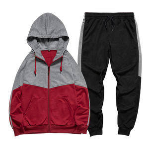 Conjunto de Sudadera con capucha de color sólido de invierno barato con logotipo personalizado para hombre, de alta calidad Unisex jersey liso, traje de pantalones de chándal - Product Image 2
