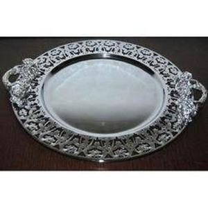 Plateau de service de luxe en aluminium massif en métal nouveau design fantaisie de meilleure qualité - Product Image 4