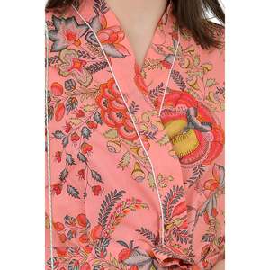 Vestido Kimono Boho de Verano, Tejido Suave de Algodón con Estampado de Flores de Durazno, Ropa Casual para Mujer - Product Image 2