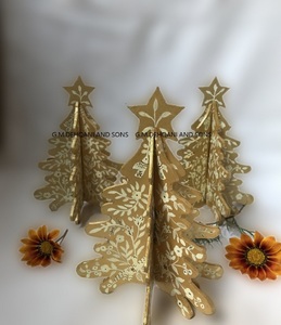 Arbre de Noël en papier Kashmiri 3D artisanal élégant décor festif avec détail artistique boule de Noël et ornements d'arbre - Product Image 1