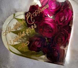 Carte de mariage musulmane en résine personnalisée et cadre d'incrustation florale fait à la main 2025 cadeau de vacances - Product Image 4