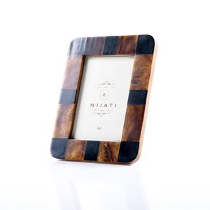 Marco de fotos de resina y madera a rayas de 5x7 pulgadas hecho a mano MARCO DE MESA decorativo para decoración de hogar u oficina - Product Image 4