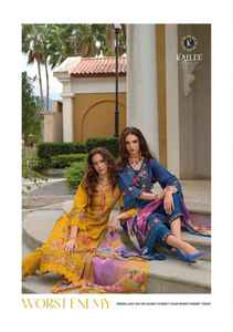 Kurti visqueux pur de qualité indienne avec pantalon et Dupatta fantaisie troisième main ennuyeux accessoire travail pour adultes - Product Image 5