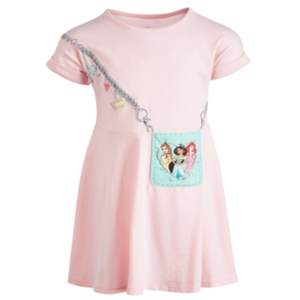 Abito da cerimonia in cotone a strati rosa per bambine <span class=keywords><strong>Disney</strong></span> Sweet Floral Three Princesses, taglia 4, per feste estive - Product Image 1