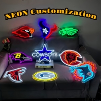 Collier à breloque LED néon personnalisé, style vintage, pour fans d'équipes sportives, unisexe, pour fêtes, avec Denver Broncos et Rams