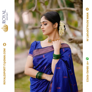 Nueva colección de Sari de seda Lichi suave con diseño de Priesting en Tarifa mayorista de Royal Export Surat - Product Image 3