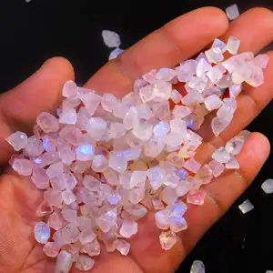 Venda quente Natural moonstone arco-íris Raw/áspero Rainbow moonstone colar Solto Gemstone Cristal para contas fabricação contas