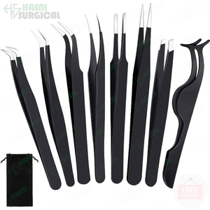 Ensemble d'extension de cils de couleur noire pince à épiler paquet de 7 pinces à épiler beauté faux cils Offres Spéciales - Product Image 3