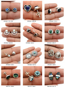 Best Selling New Design 925 Sterling Silver Natural Blue <b>Turquoise</b> Gemstone Flower Shape <b>Stud</b> <b>Earrings</b> for Woman Girls Jewelry - Product Image 5